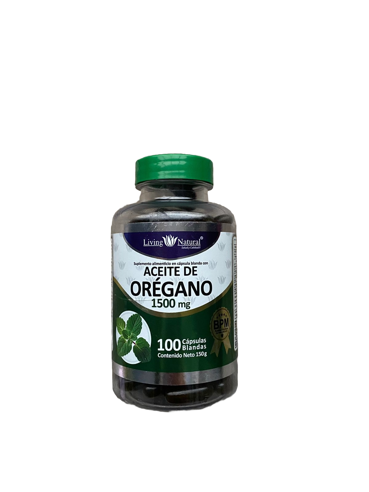 Living Naturals Aceite de orégano 1500 mg: defensa inmune y digestiva (100 caps)