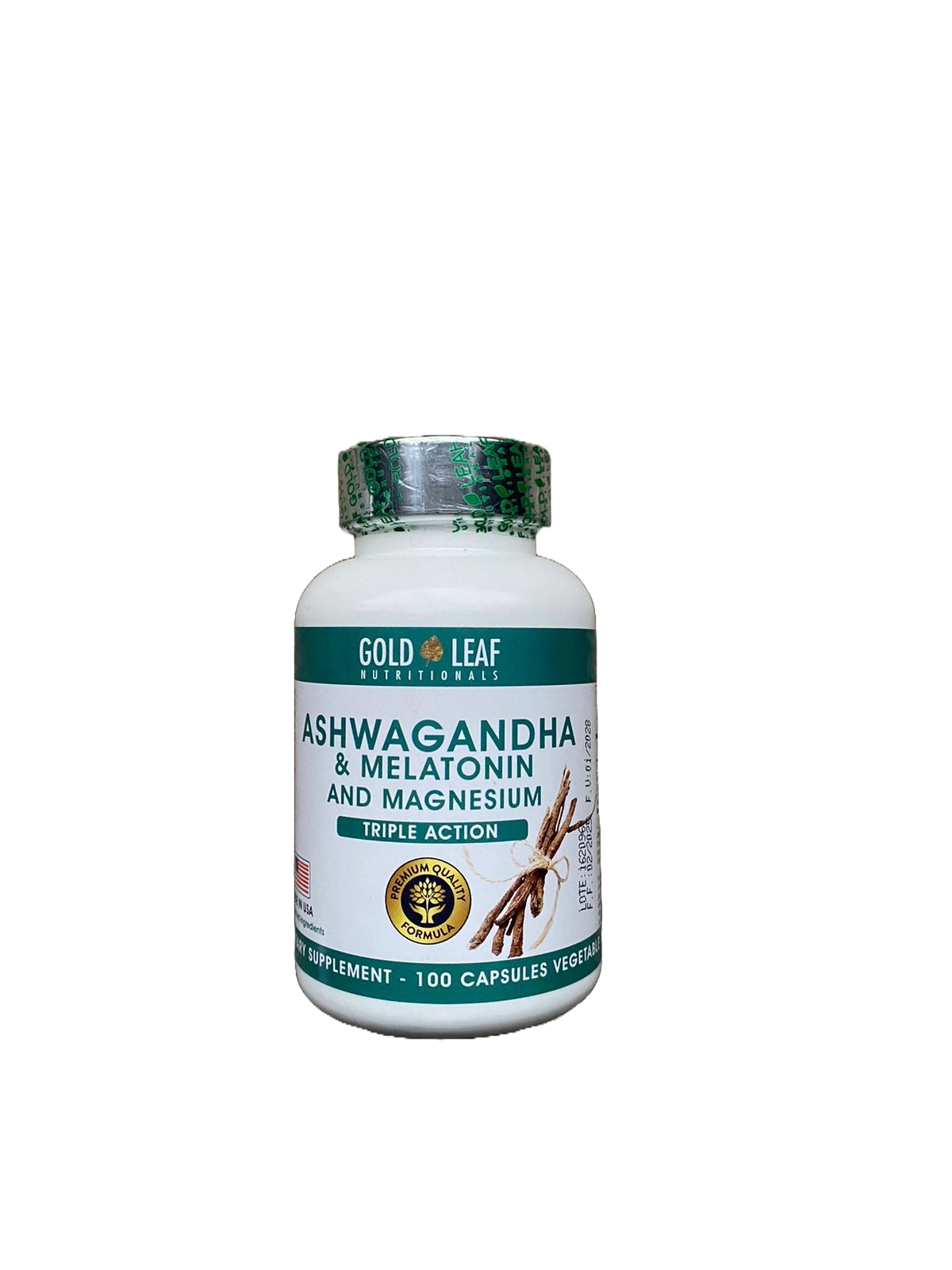 Gold Leaf -Ashwagandha + Melatonina + Magnesio 100 caps: duerme de verdad