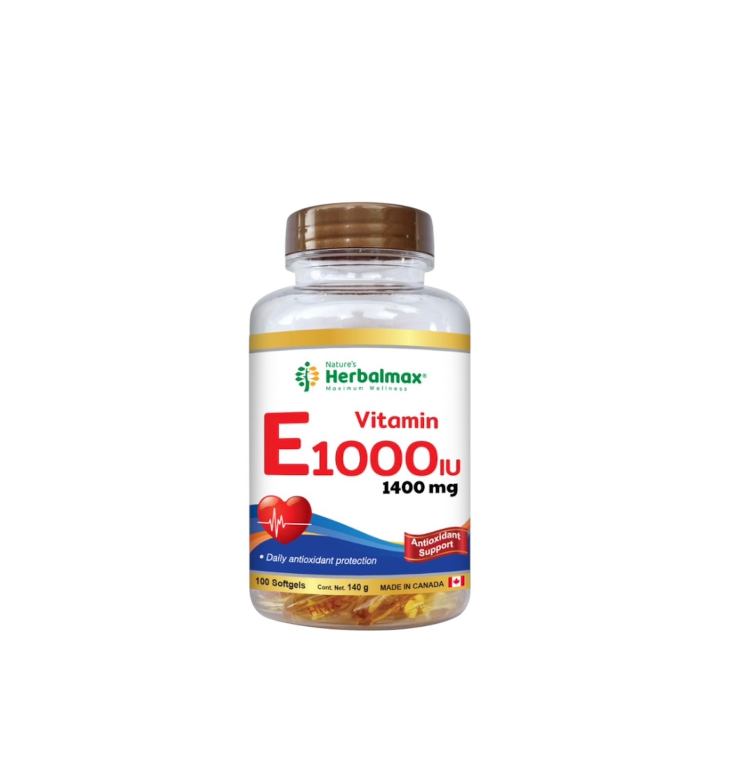 Vitamin E 1000 IU 1400 mg de Herbalmax - 100 Capsulas