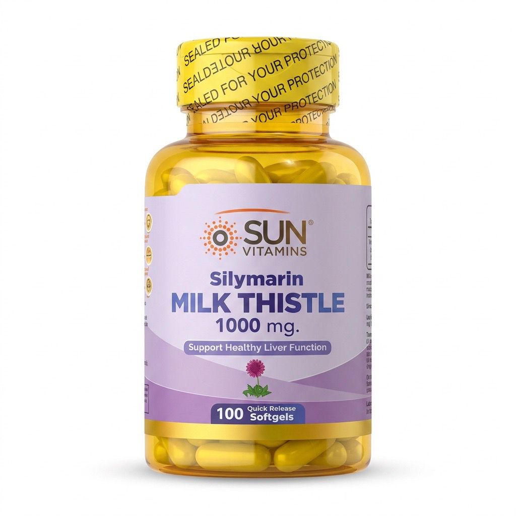 Silymarin Milk Thistle 1000 mg – Sun Vitamins (100 capsulas)
