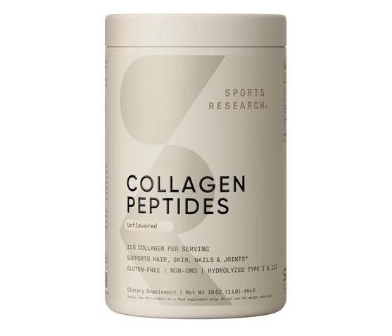 Collagen Peptides Sports Research 454 g – Piel, uñas y articulaciones