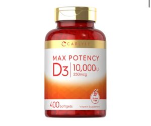 Vitamina D3 10,000 IU Carlyle x400 – Máxima potencia y defensas